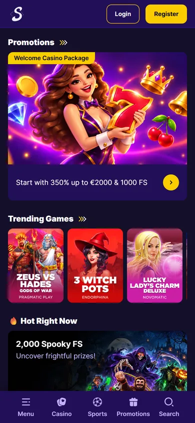Onestep Casino login på mobilen